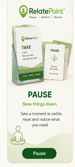 RelatePoint PAUSE wellbeing card set.